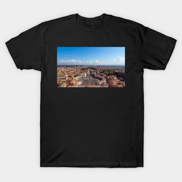 Copy of Rome, Italy. Famous Saint Peter's Square in Vatican and aerial view of the city. T-Shirt by JohnKruger